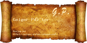 Geiger Péter névjegykártya